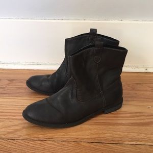 EUC Gray Faux Leather Booties